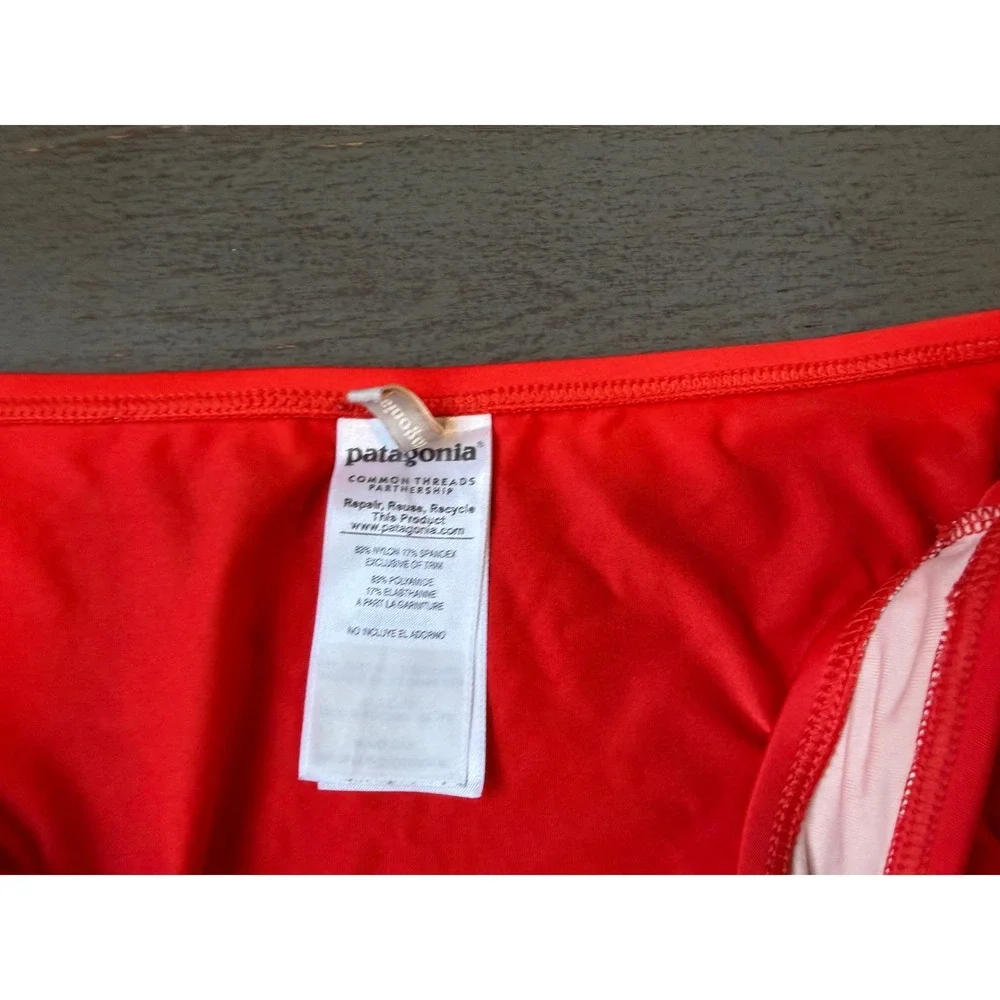 Patagonia Womens Red Bikini Bottom Swim Size L Low Rise Active Swimwear